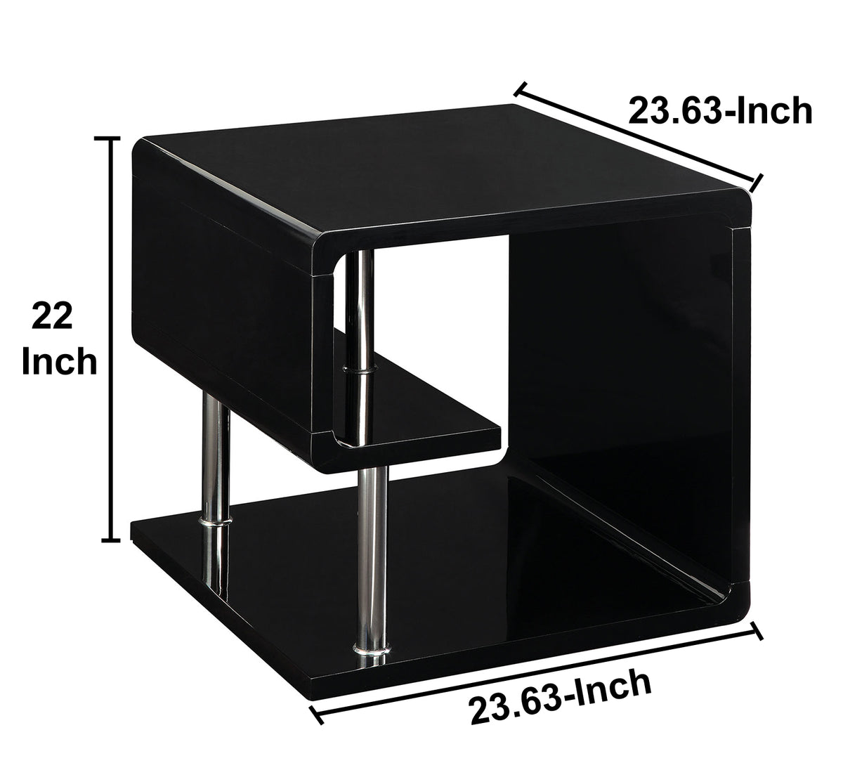 BM123100 Ninove Contemporary Style End Table, Black