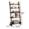 Lugo Transitional Style Ladder Shelf, Antique Oak Finish - BM123121
