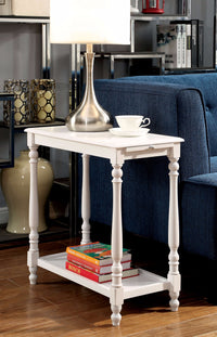 BM123167 Deering Transitional Side Table, White Finish