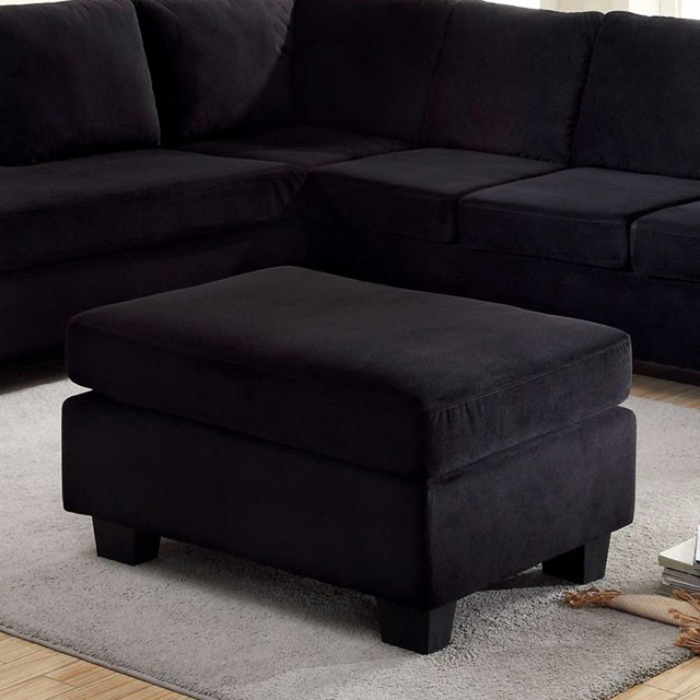 BM123172 Lomma Contemporary Ottoman, Black Finish