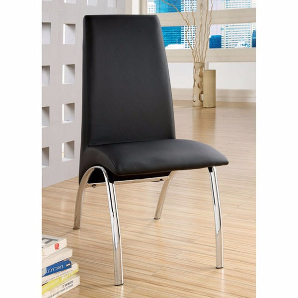 BM123182 Glenview Contemporary Side Chair, Black Finish-Set Of 2