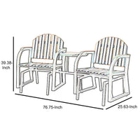 Perse Contemporary Rocking Chair Set, Oak Finish - BM123185