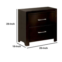 Janine Transitional Night Stand In Espresso Finish - BM123210