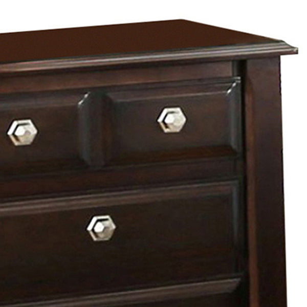 Litchville Contemporary Night Stand In Brown Cherry Finish - BM123250