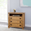 Cottage Style Wooden Media Chest with Three Drawers, Brown - BM123483