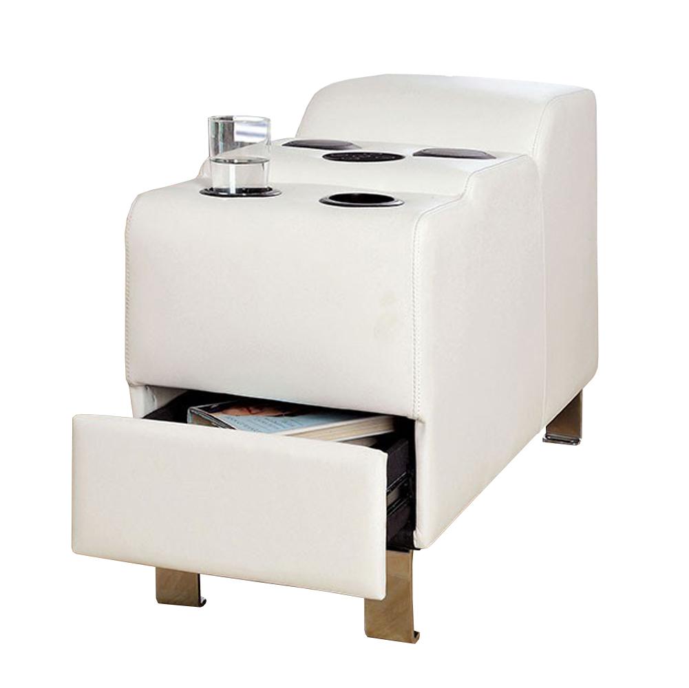 BM123503 -Kemina  Bonded Leather White Speaker Console