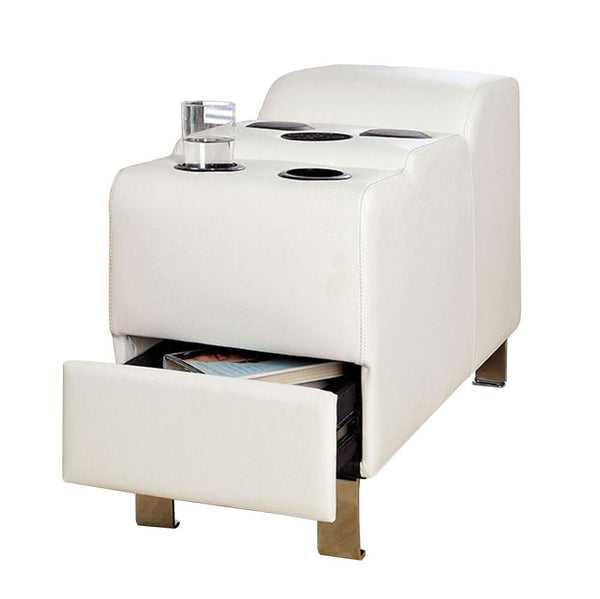 BM123503 -Kemina  Bonded Leather White Speaker Console