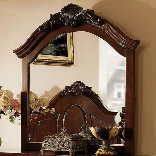 BM123568 Velda II Baroque Style Mirror In Brown Cherry Finish