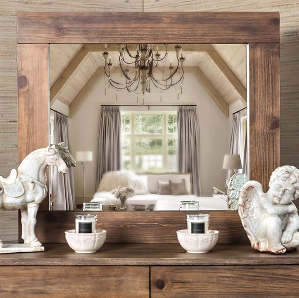 benzara BM123585 Janeiro Transitional Style Mirror In Rustic Natural Tone Finish