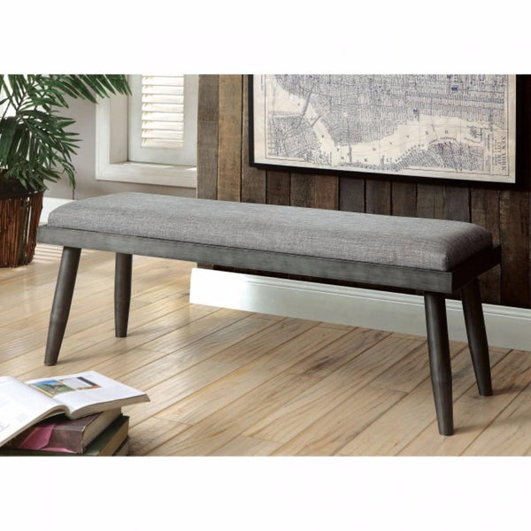 BM123680 Vilhelm I Mid-Century Modern Style Bench , Gray