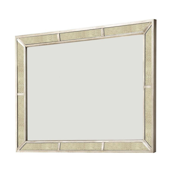 Loraine Modern Victorian Style Mirror , Silver - BM123685