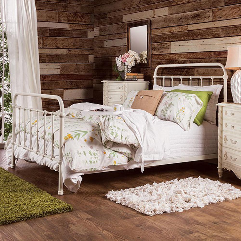 Modern Full Size Metal Bed White BM123719