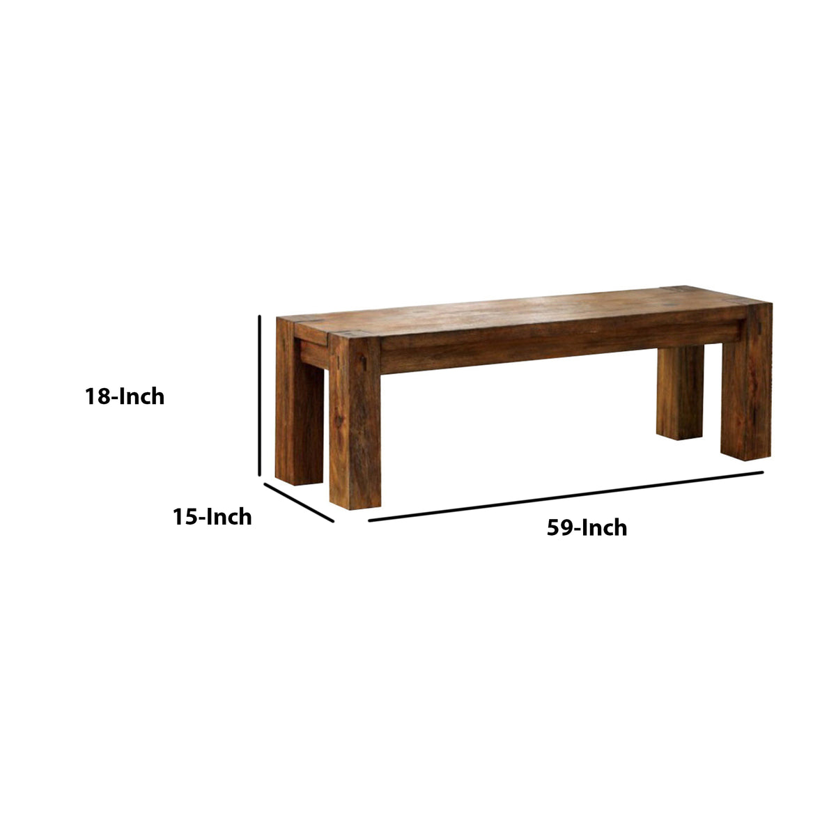 Frontier Transitional Style Bench , Dark Oak - BM123720