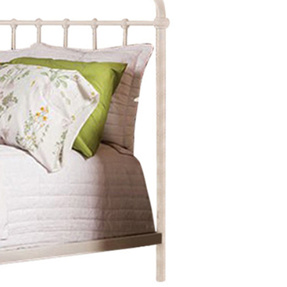 Sophisticated Metal Queen Bed, White - BM123749