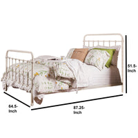 Sophisticated Metal Queen Bed, White - BM123749