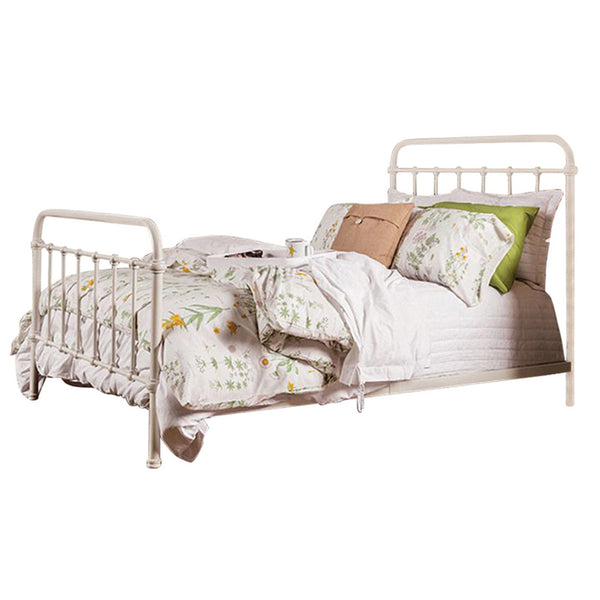 Sophisticated Metal Queen Bed, White - BM123749