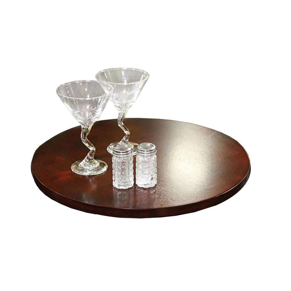 18 Inch Wood Top Lazy Susan, Espresso Brown - BM123812