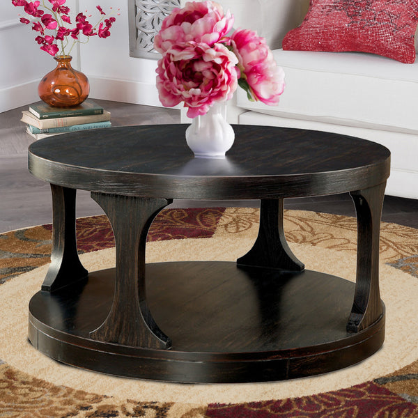 Carrie Transitional Coffee Table, Antique Black - BM123823