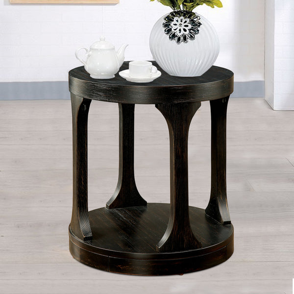 BM123836 Carrie Transitional End Table, Antique Black