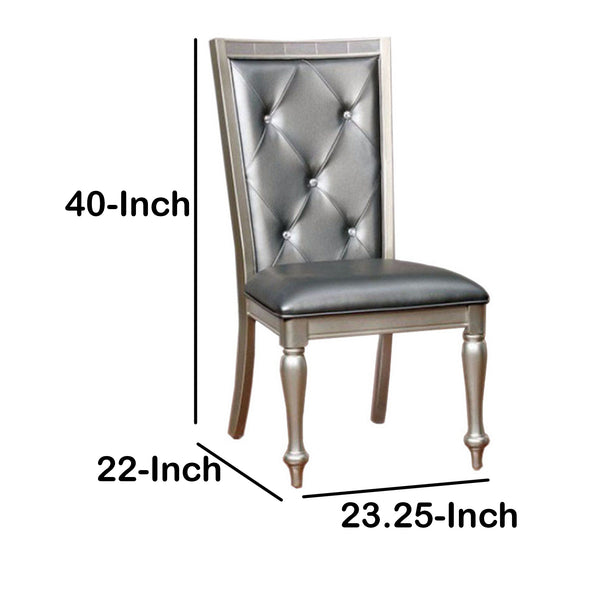 Sarina Contemporary Side Chair, Silver Gray Finish, Set Of 2 - BM131120