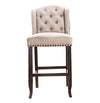 Sania II Rustic Bar Chair, Ivory & Antique Black Legs Finish, Set Of 2 - BM131121