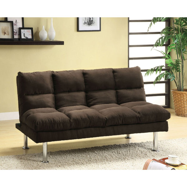 Saratoga Contemporary Saratoga Micro-Fiber Sofa Futon, Expresso-BM131159