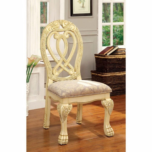 Wyndmere Traditional Side Chair, Cream Finish, Set Of 2 - BM131198