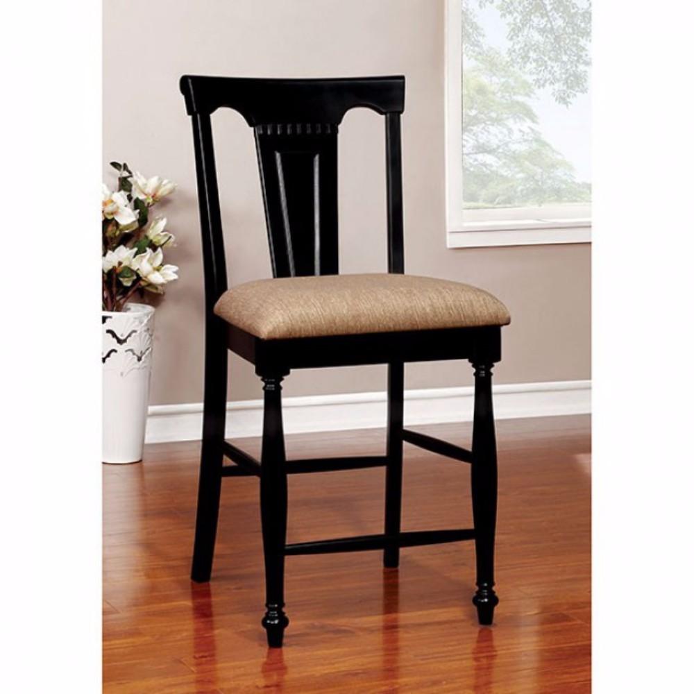 Sabrina Cottage Counter Height Chair, Tan & Black, Set Of 2 - BM131206