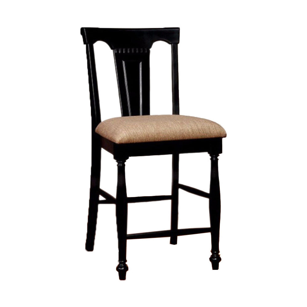 BM131206 Sabrina Cottage Counter Height Chair, Tan & Black, Set Of 2