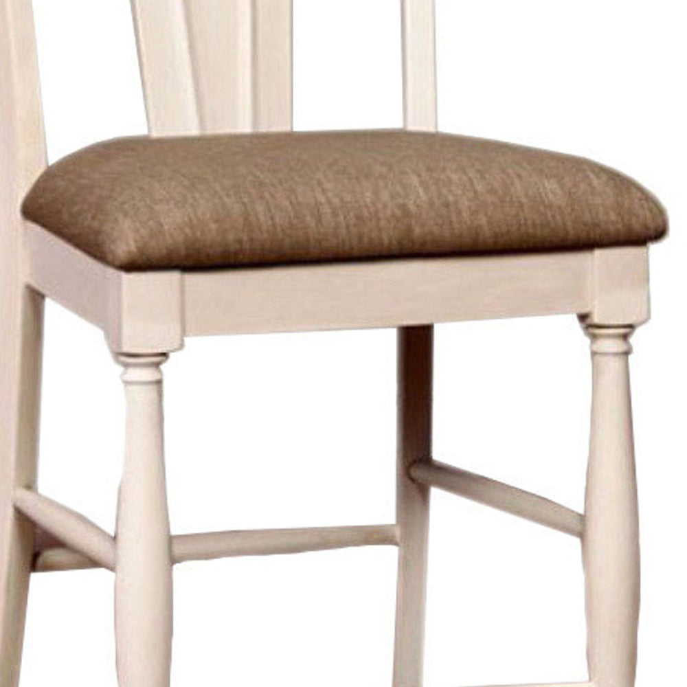 Sabrina Cottage Counter Height Chair, Tan & White, Set Of 2 - BM131207