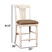 Sabrina Cottage Counter Height Chair, Tan & White, Set Of 2 - BM131207