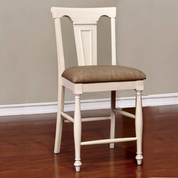 Sabrina Cottage Counter Height Chair, Tan & White, Set Of 2 - BM131207