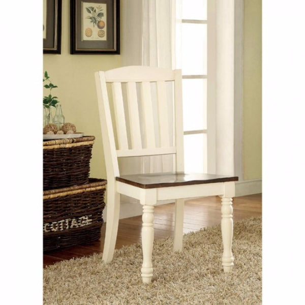 BM131213 Harrisburg Cottage Side Chair, White & Cherry Finish, Set Of 2