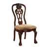 BM131216 Traditional Fabric Upholstered Wooden Side Chair, Set Of 2, Brown