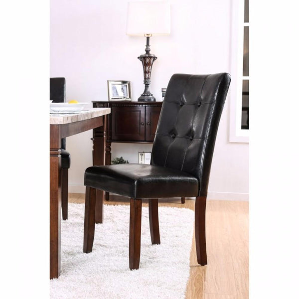 Marstone Transitional Side Chair, Brown Cherry & Black, Set Of 2 - BM131260