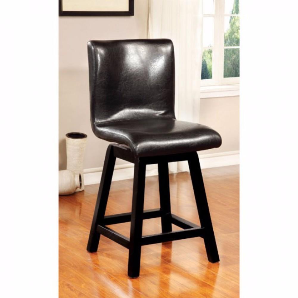 Hurley Counter Height Chair, Black Finish, Set of 2 - BM131269