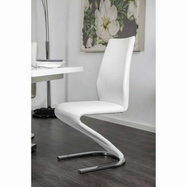 MIDVALE Contemporary Z Shaped Side Chair, White, Set Of 2 - BM131310