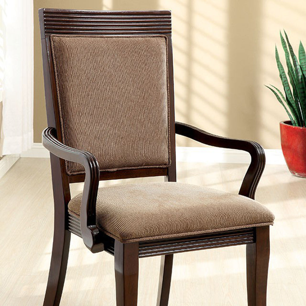 BM131311 Woodmont Contemporary Arm Chair, Walnut Finish, Set Of 2