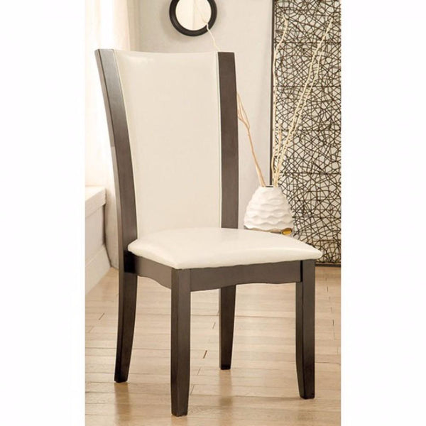 BM131320 Manhattan I Side Chair With White Pu, Gray, Set Of 2