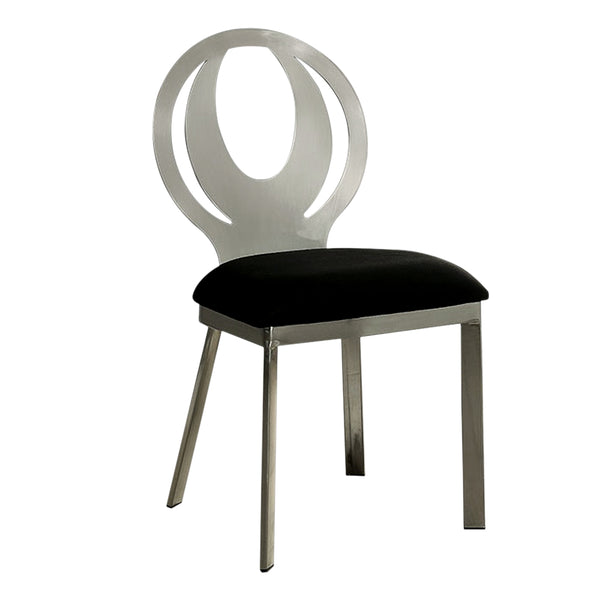 BM131326 Orla Contemporary Side Chair With Black Microfabric Seat, Set Of 2