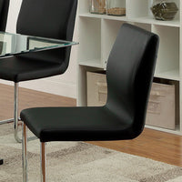 BM131342 Lodia I Contemporary Side Chair With Black Pu, Set Of 2