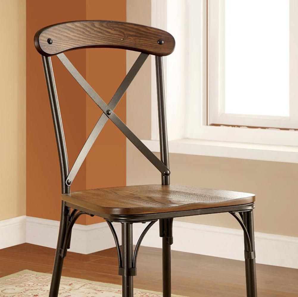 Crosby Industrial Side Chair, Bronze Finish, Set of 2 - BM131346