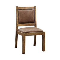 BM131348 Gianna Cottage Side Chair With Fabric, Rustic Pine, Set Of Two