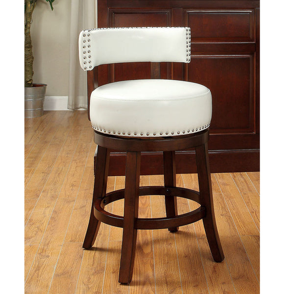 BM131354 Shirley Contemporary 24" Barstool Withpu Cushion, White Finish