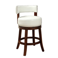 BM131354 Shirley Contemporary 24" Barstool Withpu Cushion, White Finish