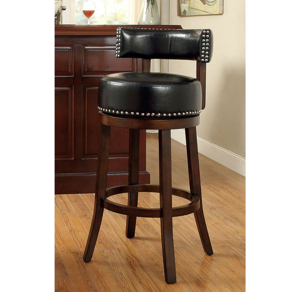 BM131358 Shirley 29" Barstool Withpu Cushion, Black Finish, Set Of 2