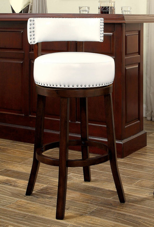 BM131361 Shirley 29" Barstool Withpu Cushion, White Finish, Set Of 2