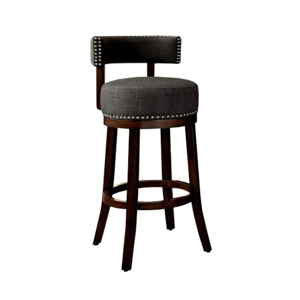 BM131363 Lynsey 29"Barstool Withlinen Cushion, Gray Finish, Set Of 2