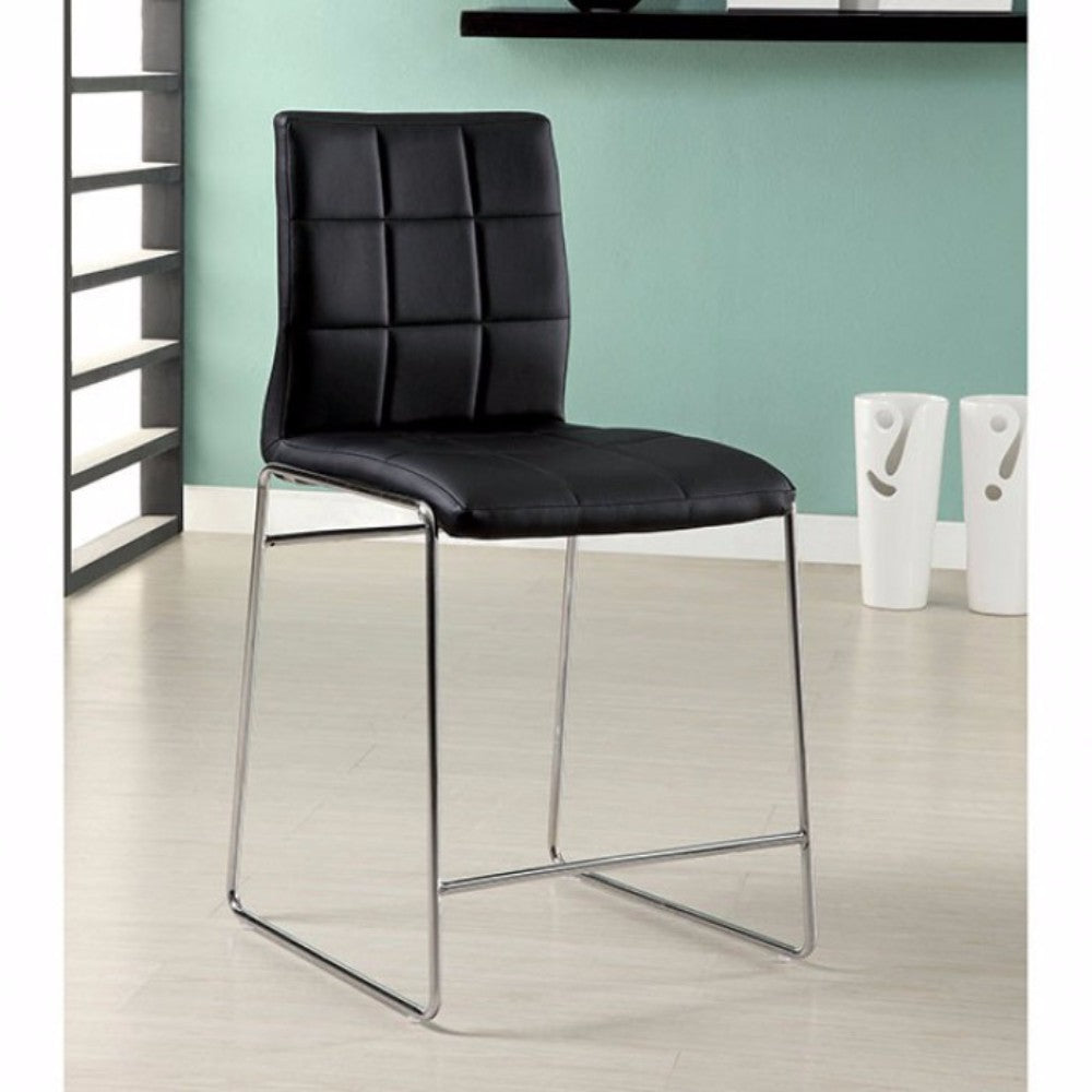 BM131371 Kona II Contemporary Counter Height Chair, Black Finish, Set Of Two