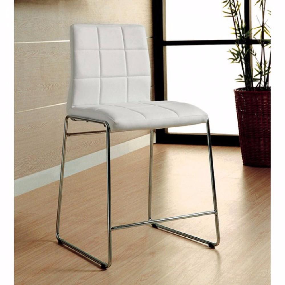 BM131372 Kona II Contemporary Counter Height Chair, White Finish, Set Of 2